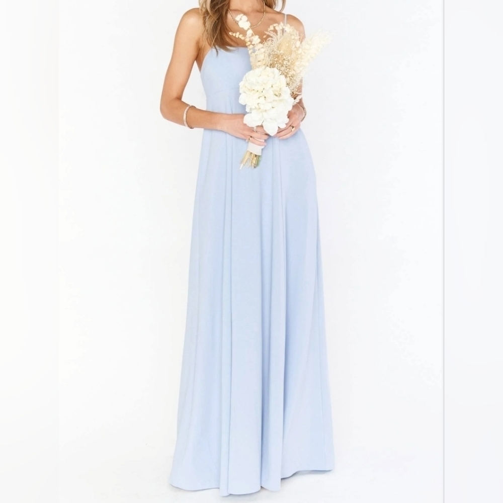 *NWOT* Show Me Your Mumu-Madrid Gown- Steel Blue Stretch